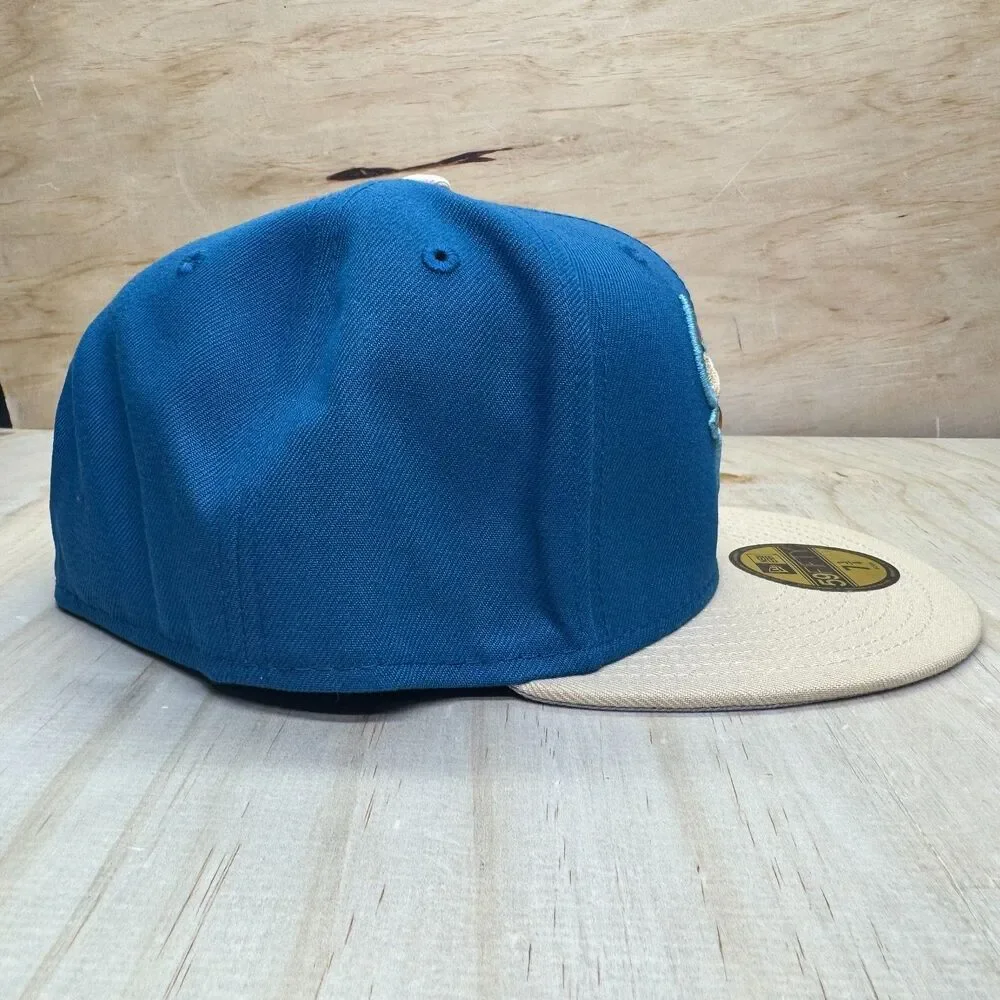 NEW Chicago Bulls New Era 59Fifty Fitted Hat Cap Colorpack Blue Cream Sz 7 3/4